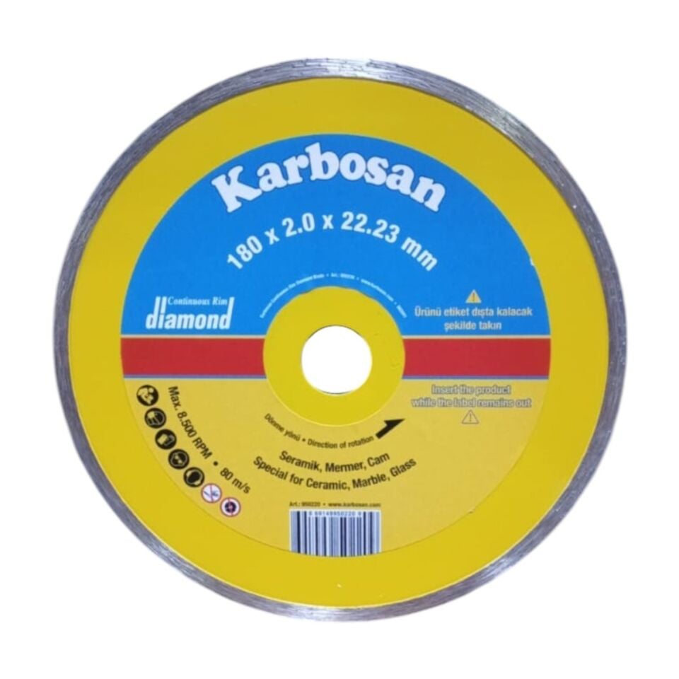 Karbosan Sürekli Elmas Kesici 180x2.0x22 (950220)