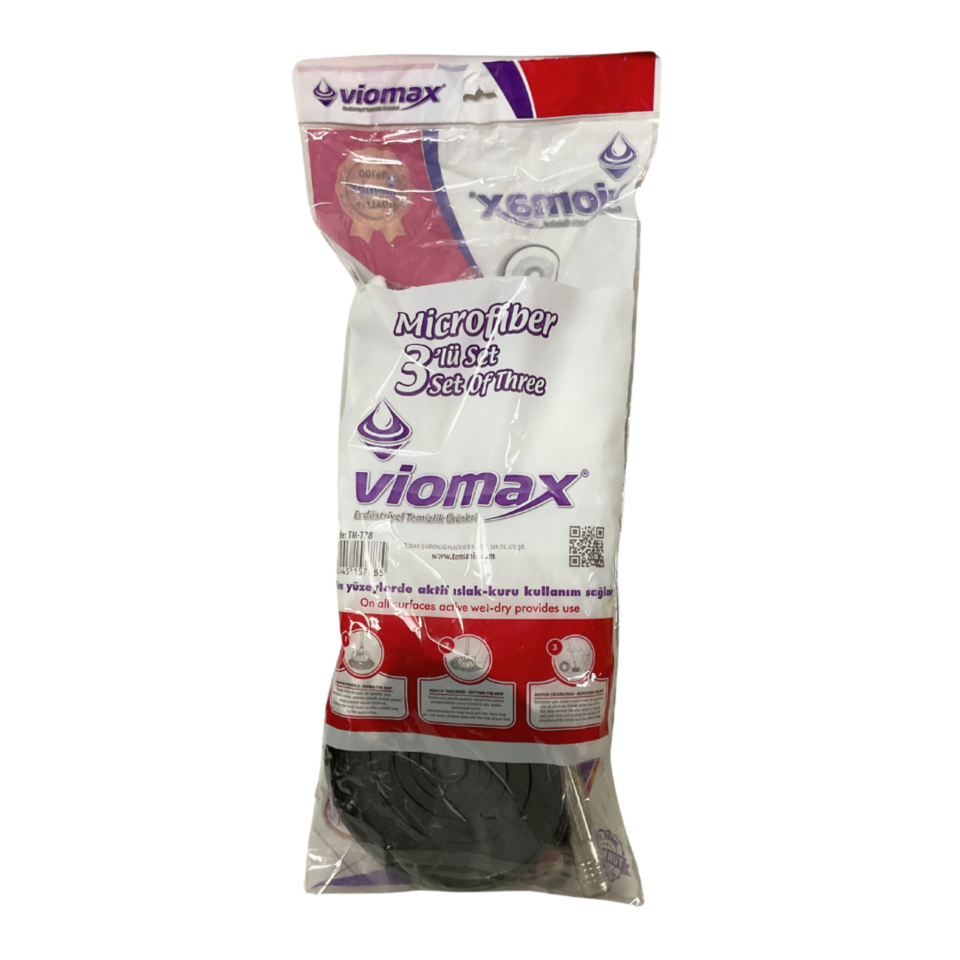 Wıomax Temizlik 3 Lü Döner Sap Set Tm-778