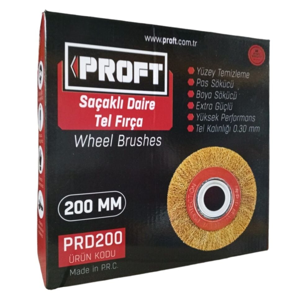 Proft Saçaklı Daire Tel Fırça (prd200) 200 Mm