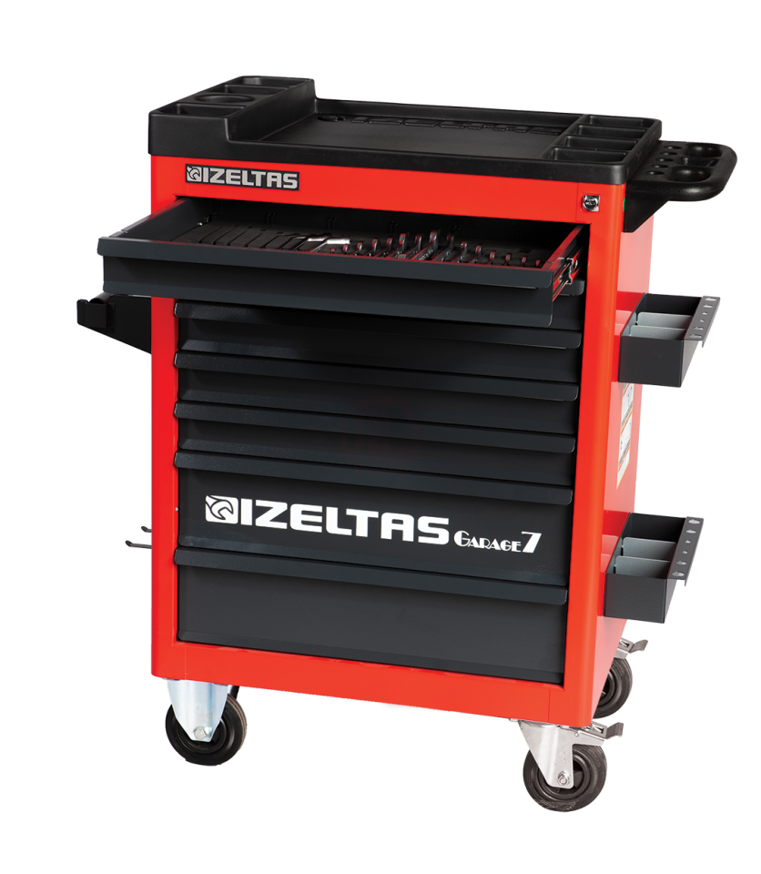 İzeltaş Elıte Serı Takım Dolabı 7 Çekmece Kırmızı Sıyah 139 Parça - 13000005572