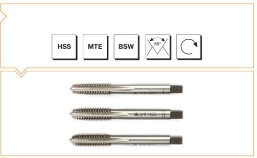 MTE Makina Takım HSS Metrik Normal Vidalı 3'lü Takım Kılavuzu M20 B00100042000