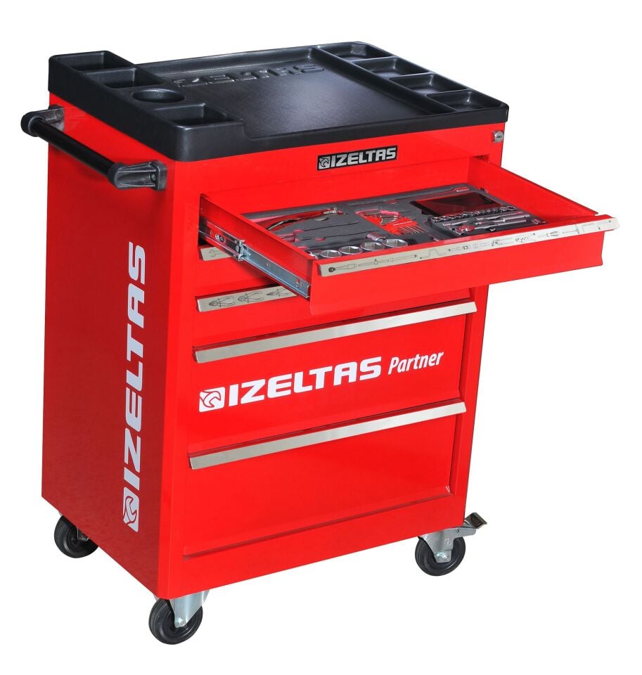 İzeltaş 5 Çekmeceli Partner Mobil Takım Dolabı Kırmızı (Boş) - 8235326005