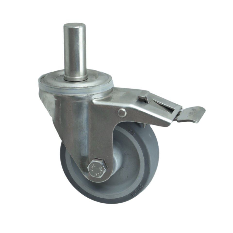 3003 MEB Paslanmaz Çelik (Inox) Teker 100*35 Frenli (İnox)