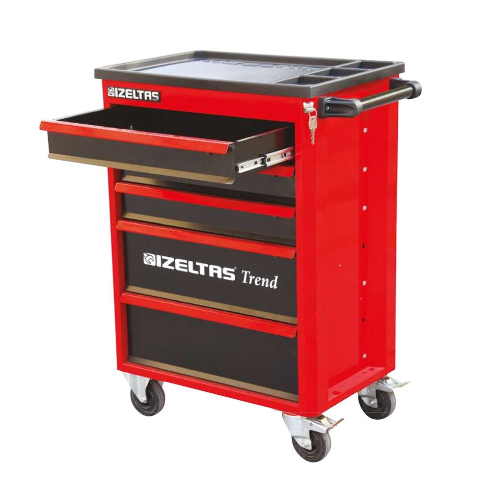 İzeltaş Trend 5 Çekmeceli Mobil Takım Dolabı Kırmızı (Dolu 93 Parça) - 8244005096