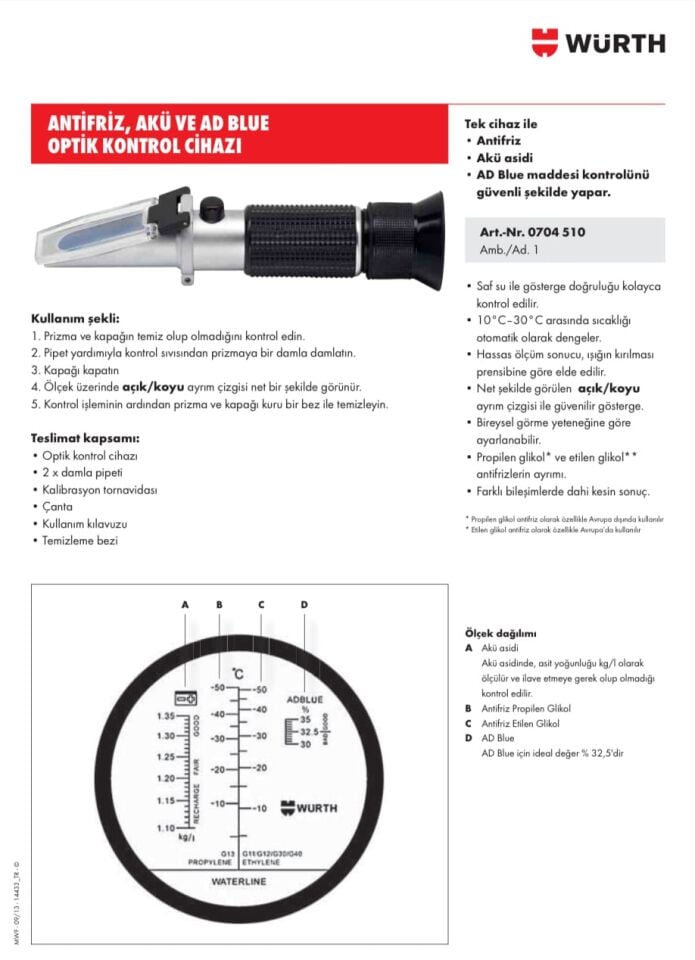 Würth Antifriz Akü Ve Adblue Optik Kontrol Cihazı 0704510