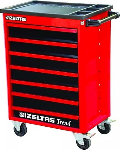 İzeltaş Trend 7 Çekmeceli Mobil Takım Dolabı Kırmızı (Dolu 93 Parça) - 8244007096