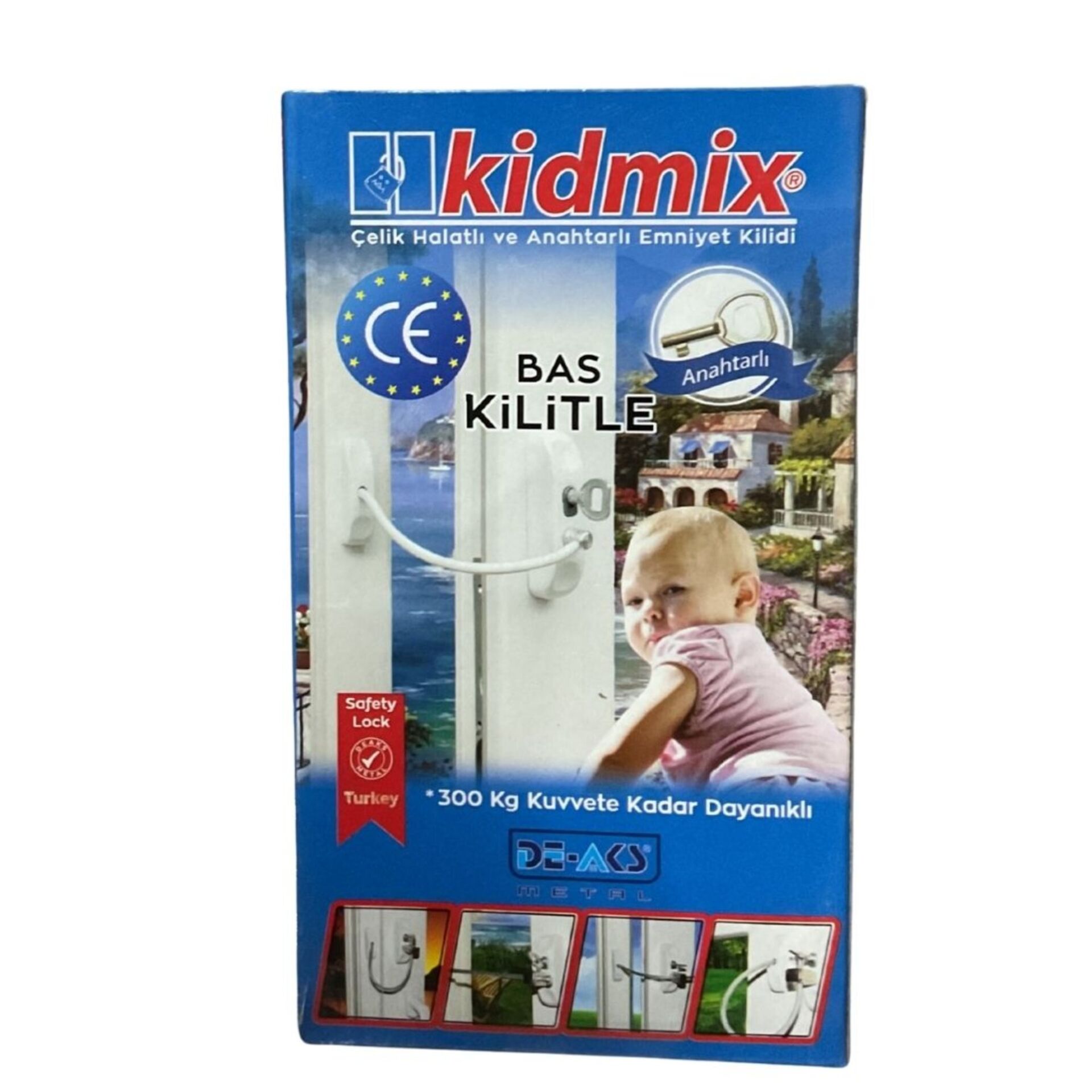 Deaks Kıdmıx Çelik Halatlı Emniyet Mandalı Beyaz