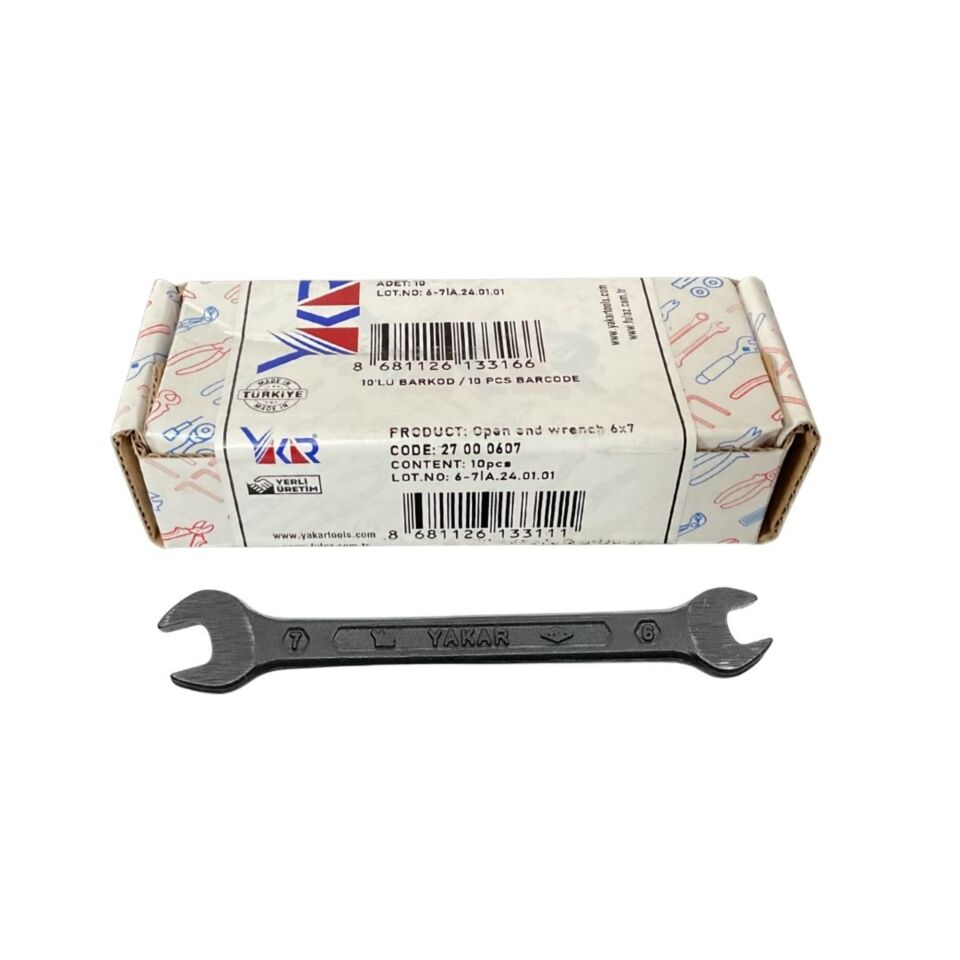 Yakar Açık Ağız Anahtar 6x7 Mm
