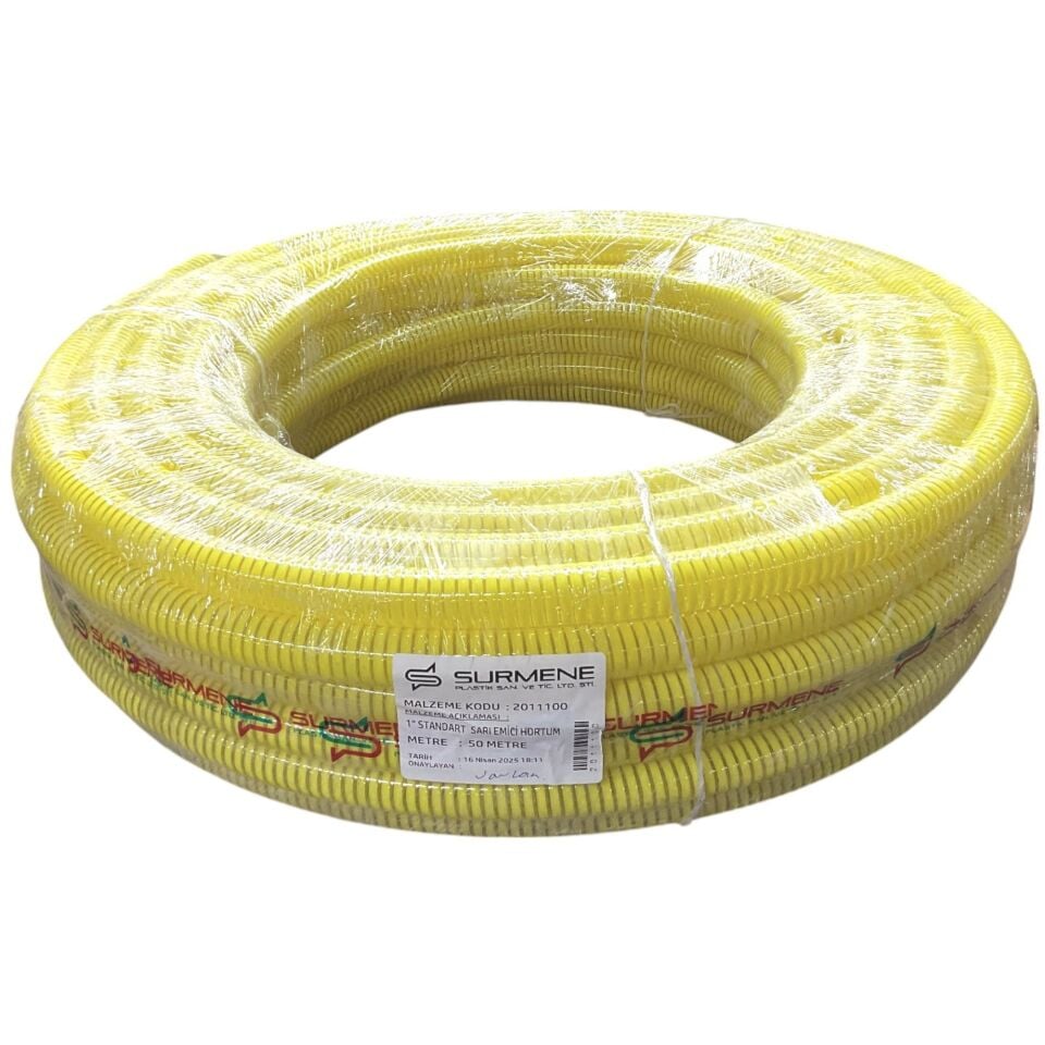 Sürmene Sarı Emici Spiral Hortum 1'' (25 Mm)