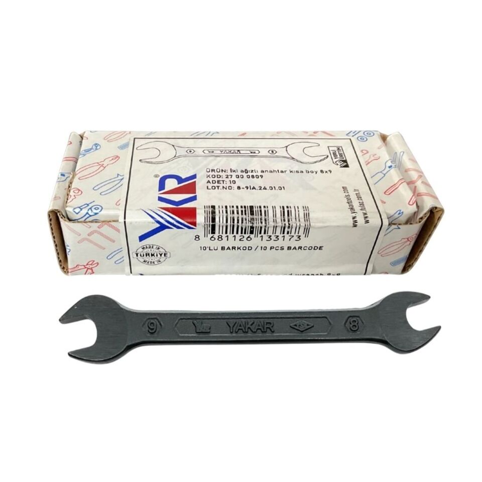 Yakar Açık Ağız Anahtar 8x9 Mm