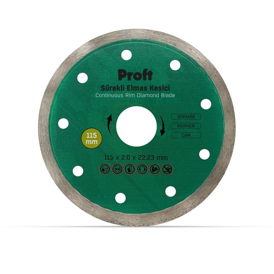 Proft Sürekli Elmas Kesici 115x2.0x22 (psu115)