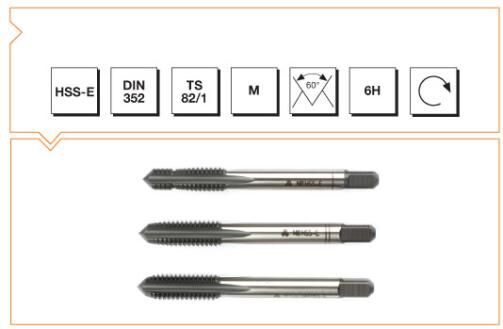 MTE Makina Takım HSS Pilotlu Metrik Normal Vidalı 3'lü Takım Kılavuzu (1 Nr. PİLOTLU) M10 B00109491000