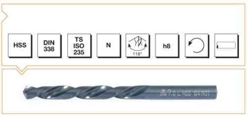 MTE Makina Takım HSS DIN 338 Silindirik Saplı Kısa SOL Matkap Ucu Taşlanmış 4.7 mm B00007010470