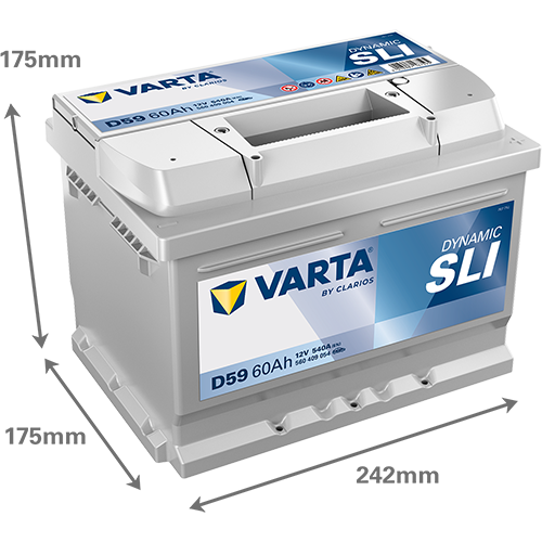 Varta 12 Volt 60 Amper Akü Alçak D59 - Depozitosuz