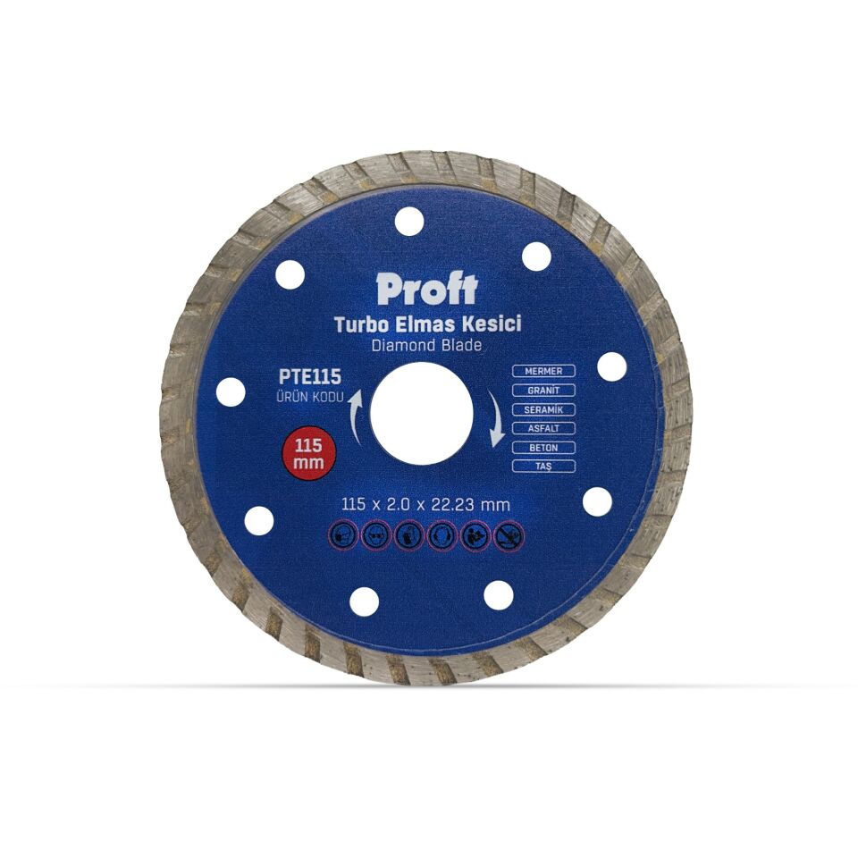 Proft Turbo Elmas Kesici 115x2.0x22 (pte115)