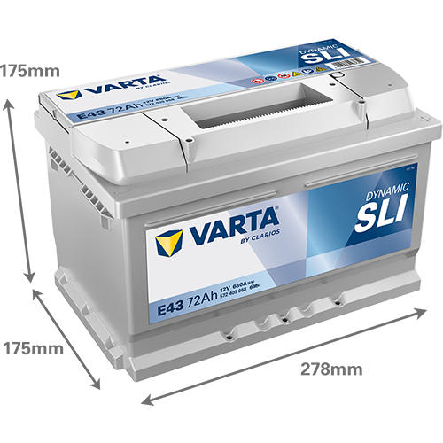 Varta 12 Volt 72 Amper Akü Alçak E43 - Depozitosuz