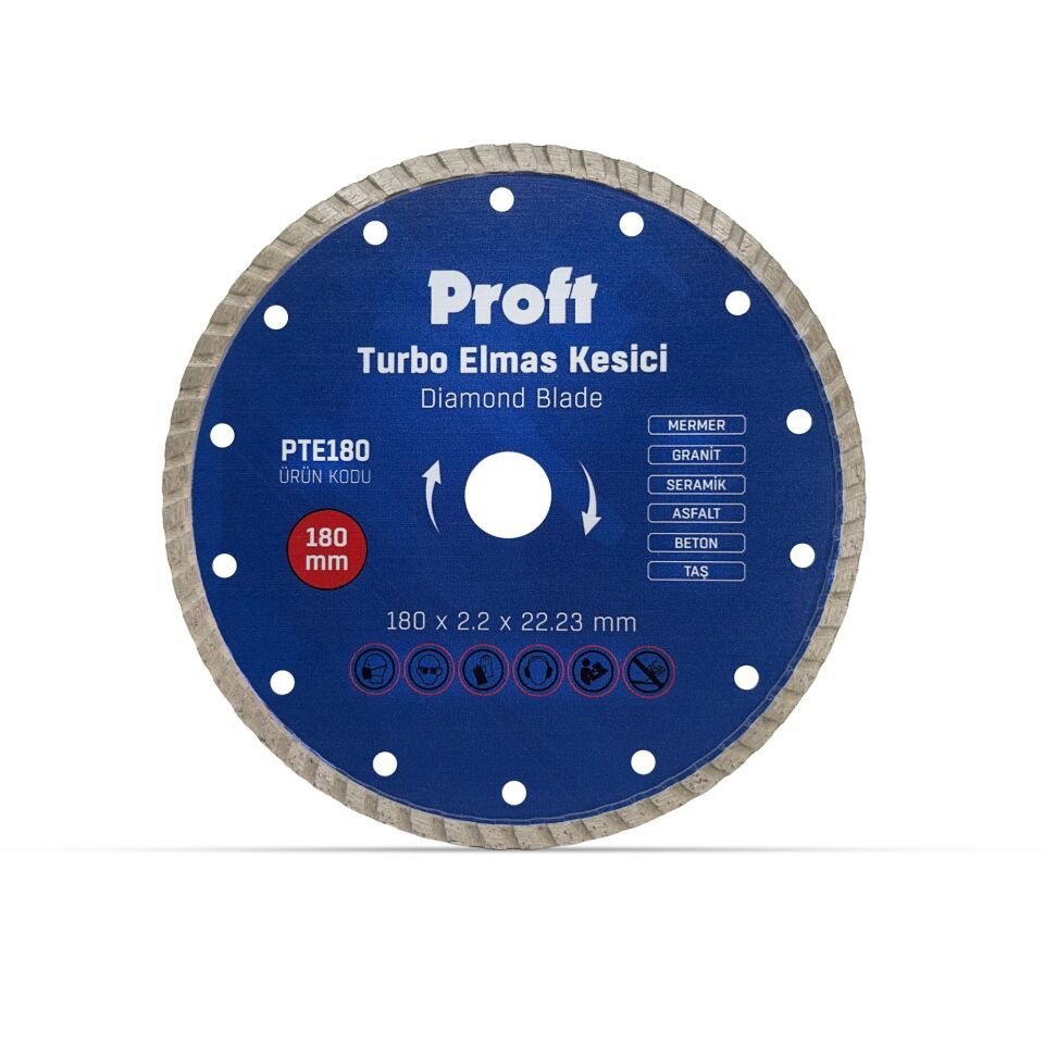 Proft Turbo Elmas Kesici 180x2.2x22 (pte180)
