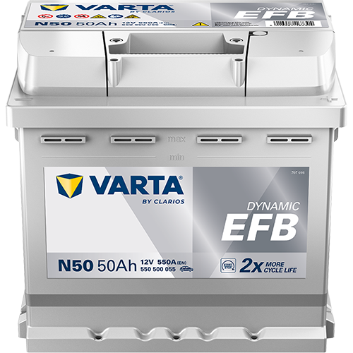 Varta 12 Volt 50 Amper EFB Start-Stop Akü N50 - Depozitosuz