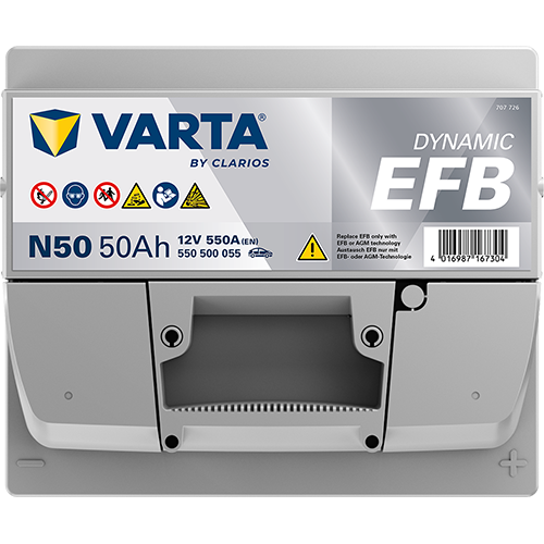 Varta 12 Volt 50 Amper EFB Start-Stop Akü N50 - Depozitosuz