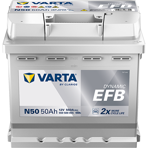 Varta 12 Volt 50 Amper EFB Start-Stop Akü N50 - Depozitosuz