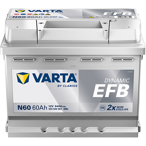 Varta 12 Volt 60 Amper EFB Start-Stop Akü N60 - Depozitosuz