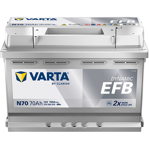 Varta 12 Volt 70 Amper EFB Start-Stop Akü N70 - Depozitosuz