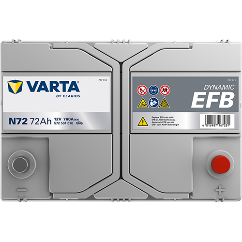 Varta 12 Volt 72 Amper EFB Start-Stop Akü N72 - Depozitosuz