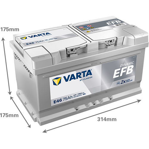 Varta 12 Volt 75 Amper EFB Start-Stop Akü E46 - Depozitosuz