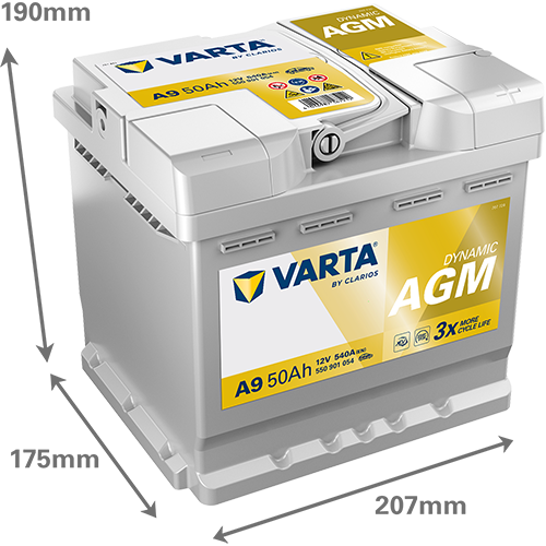 Varta 12 Volt 60 Amper AGM Start-Stop Akü A8 - Depozitosuz