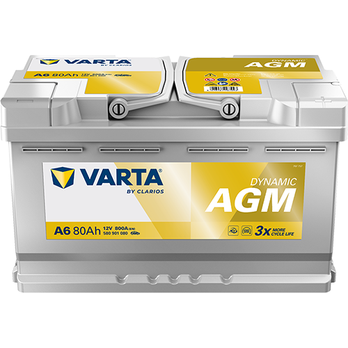 Varta 12 Volt 80 Amper AGM Start-Stop Akü A6 - Depozitosuz