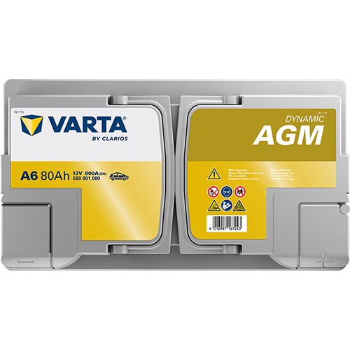 Varta 12 Volt 80 Amper AGM Start-Stop Akü A6 - Depozitosuz
