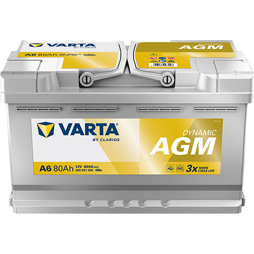 Varta 12 Volt 80 Amper AGM Start-Stop Akü A6 - Depozitosuz