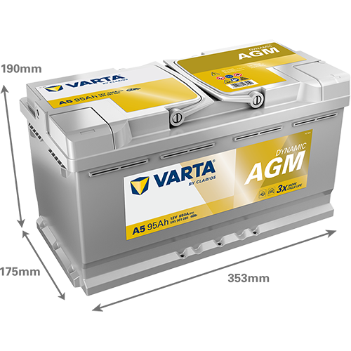 Varta 12 Volt 95 Amper AGM Start-Stop Akü A5 - Depozitosuz
