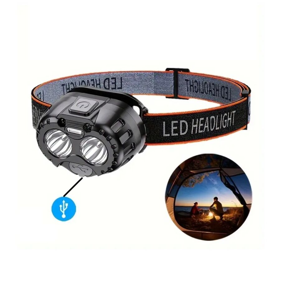 Swat Led Şarjlı Kafa Feneri 2x3w 1000 Lümen Us-t12