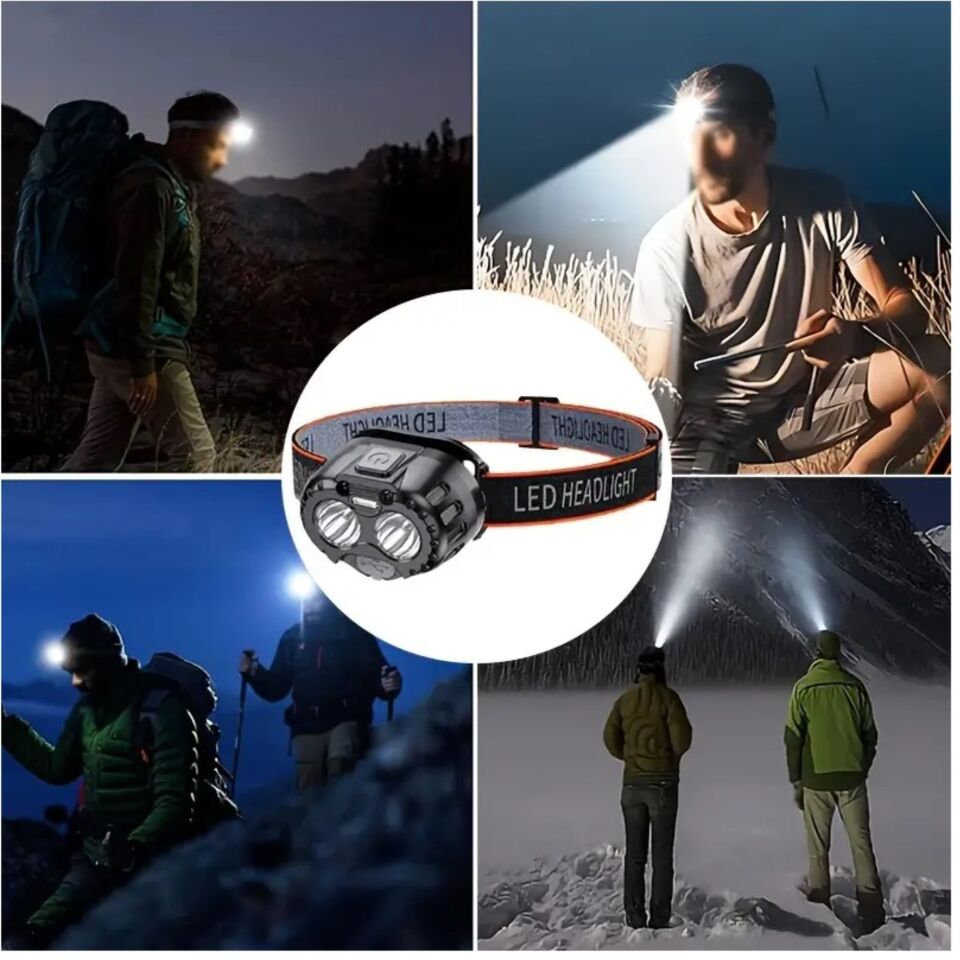 Swat Led Şarjlı Kafa Feneri 2x3w 1000 Lümen Us-t12