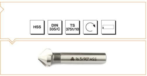 MTE Makina Takım HSS Silindirik Saplı Havşa Freze - 90˚ 12.4 mm B00313121240