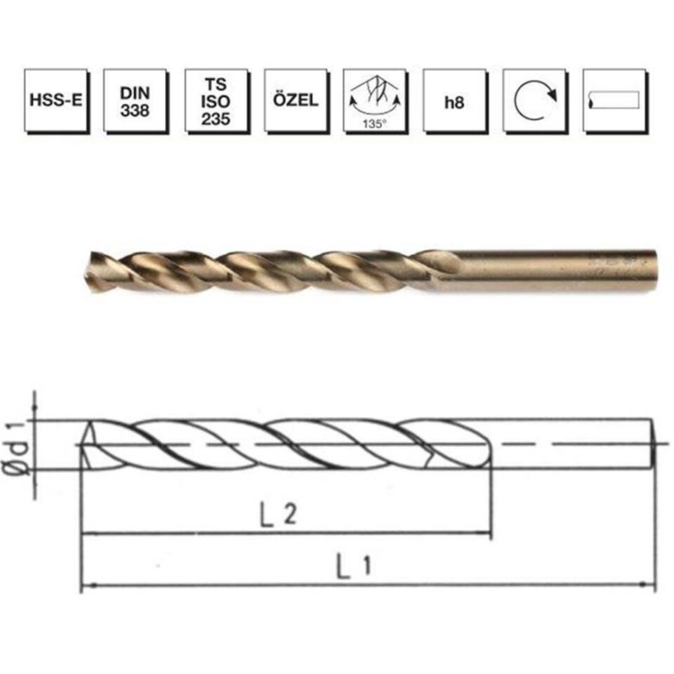 Mte Hss Matkap Ucu Altın Sr Dın338 1.5 Mm 5000150