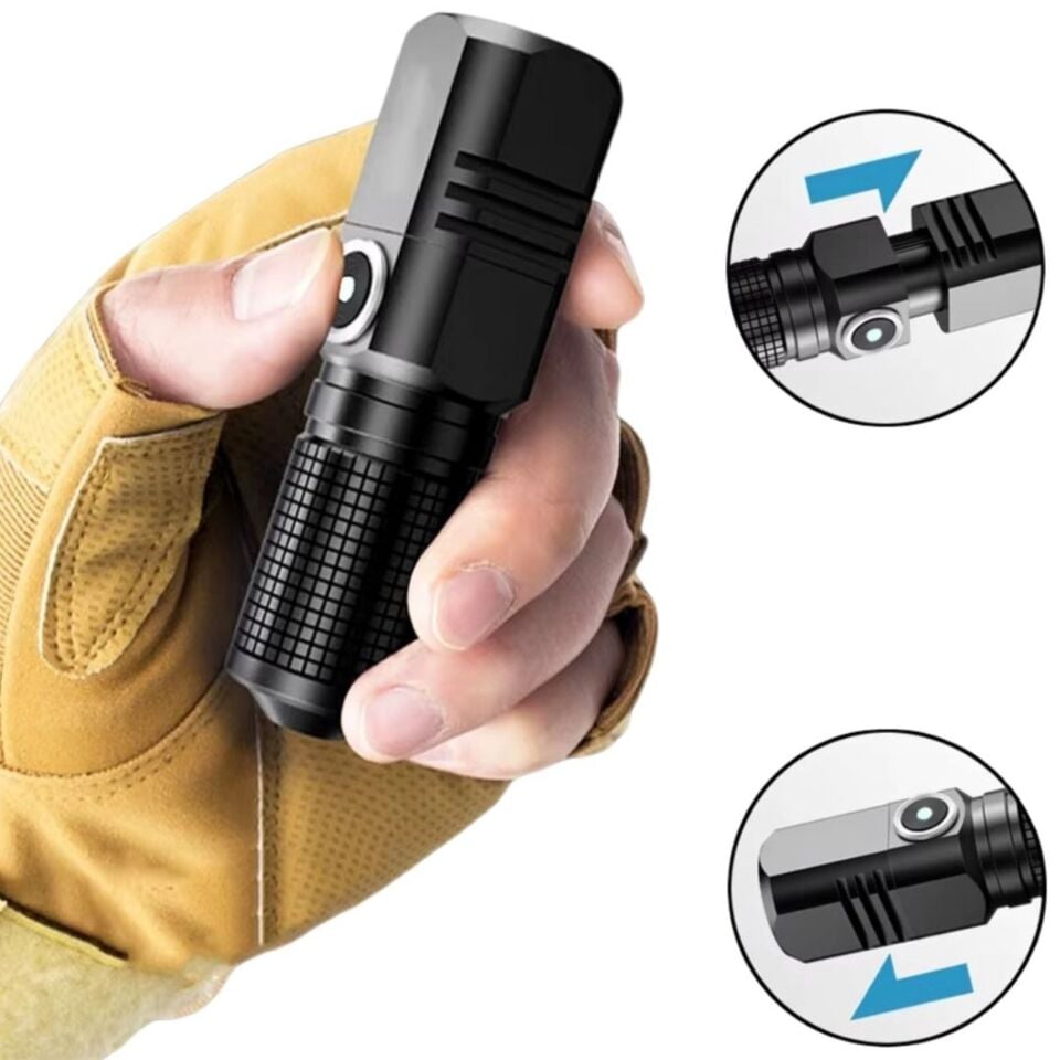 Swat Şarjlı Mini El Feneri 10w 1800 Lümen Us-536