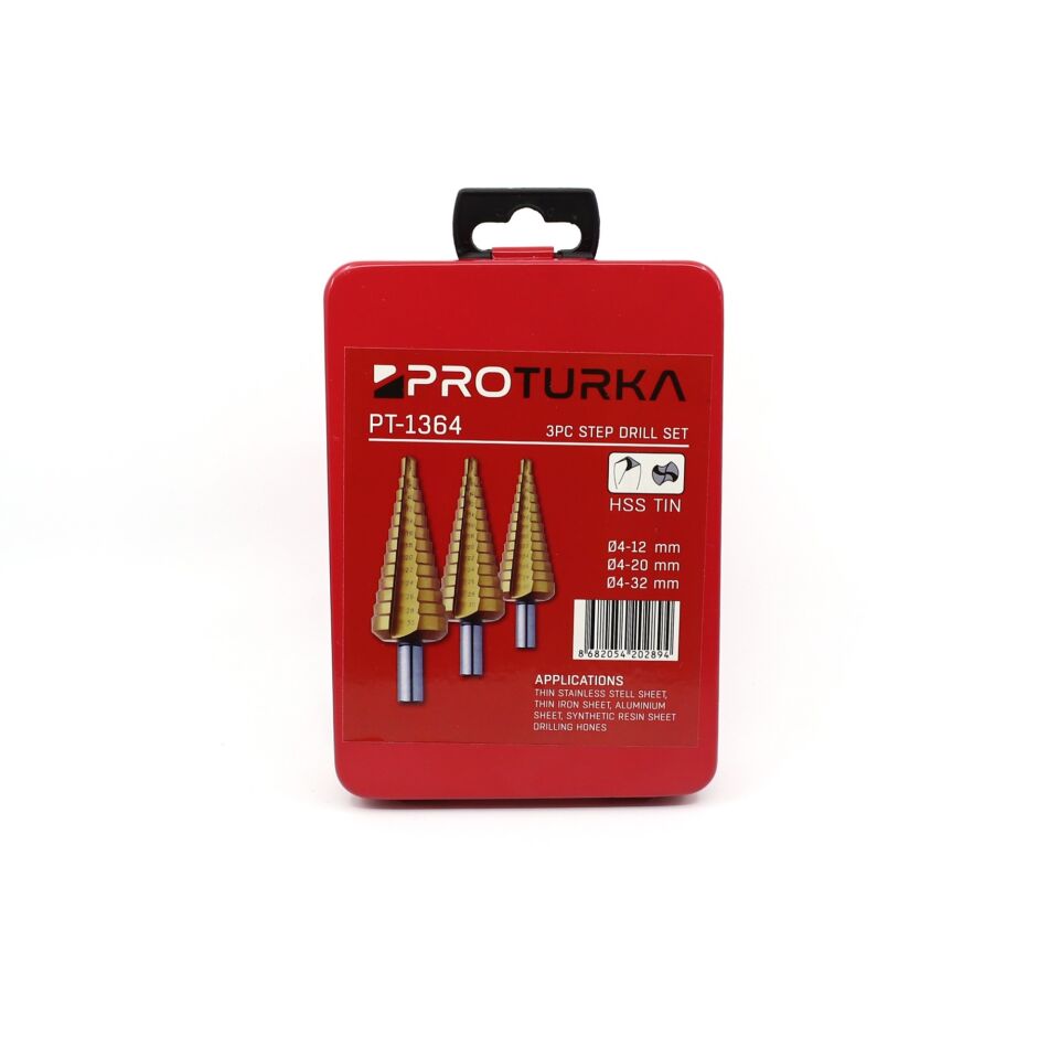Proturka Kademeli Matkap Ucu Seti (4x12/20/32 Mm)