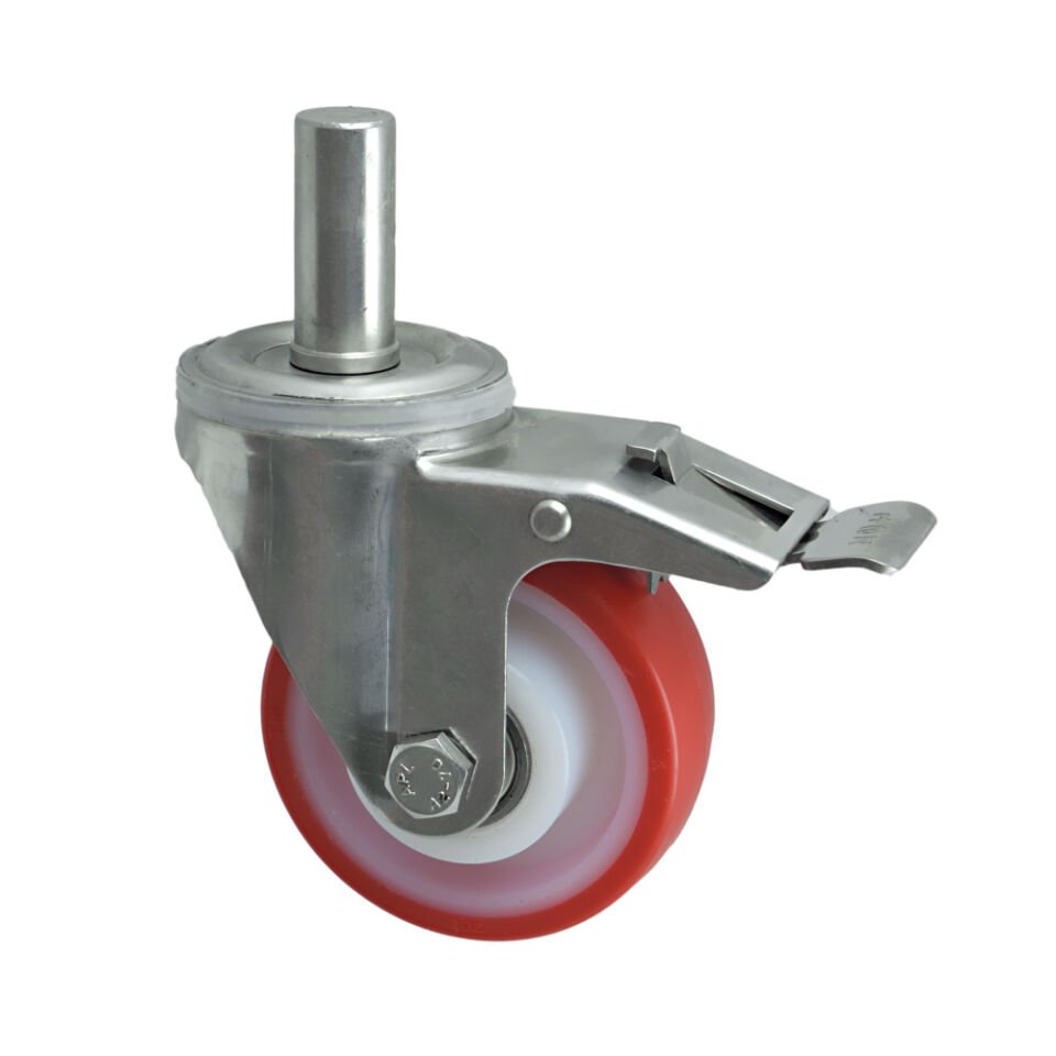 3003 PUR Paslanmaz Çelik (Inox) Teker 125*40 Frenli (İnox)