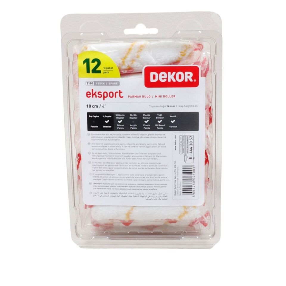 Dekor Eksport Saten Parmak Rulo Yedeği 10 Cm 2100