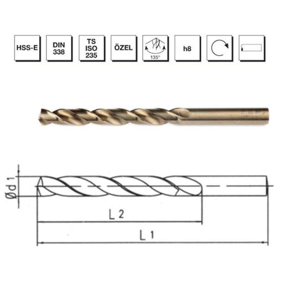Mte Hss Matkap Ucu Altın Sr Dın338 14 Mm 5001400