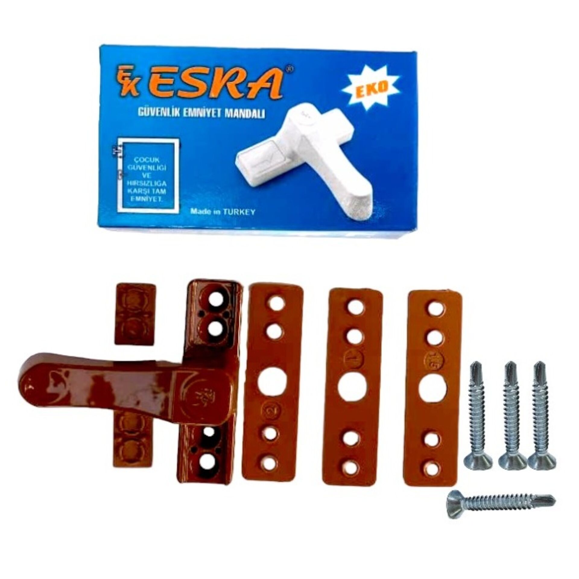 Pvc Zamak Pimapen Güvenlik Mandalı Kahve Kod:0032