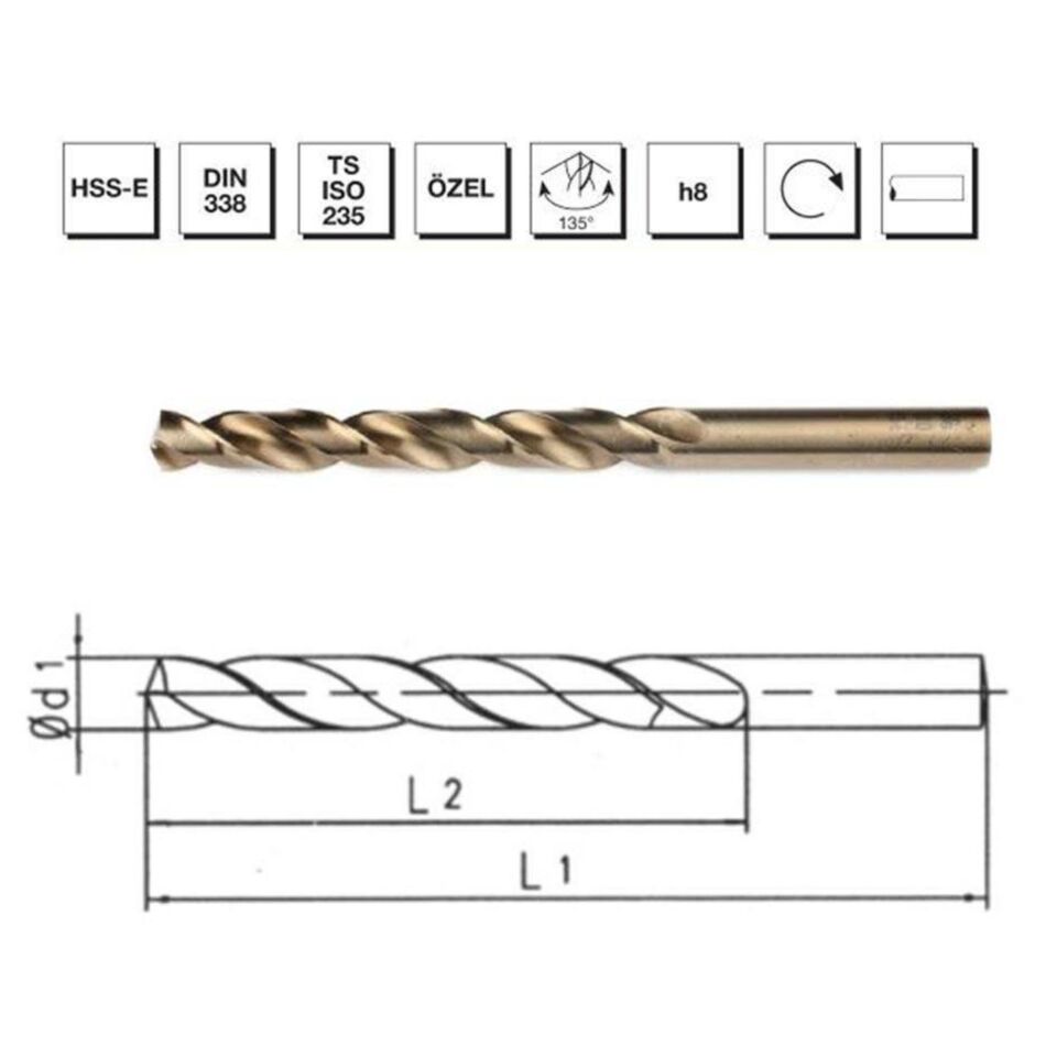 Mte Hss Matkap Ucu Altın Sr Dın338 2.6 Mm 5000260