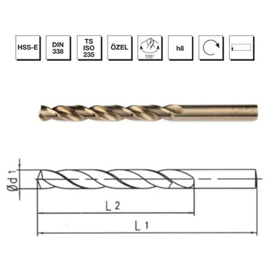 Mte Hss Matkap Ucu Altın Sr Dın338 3 Mm 5000300