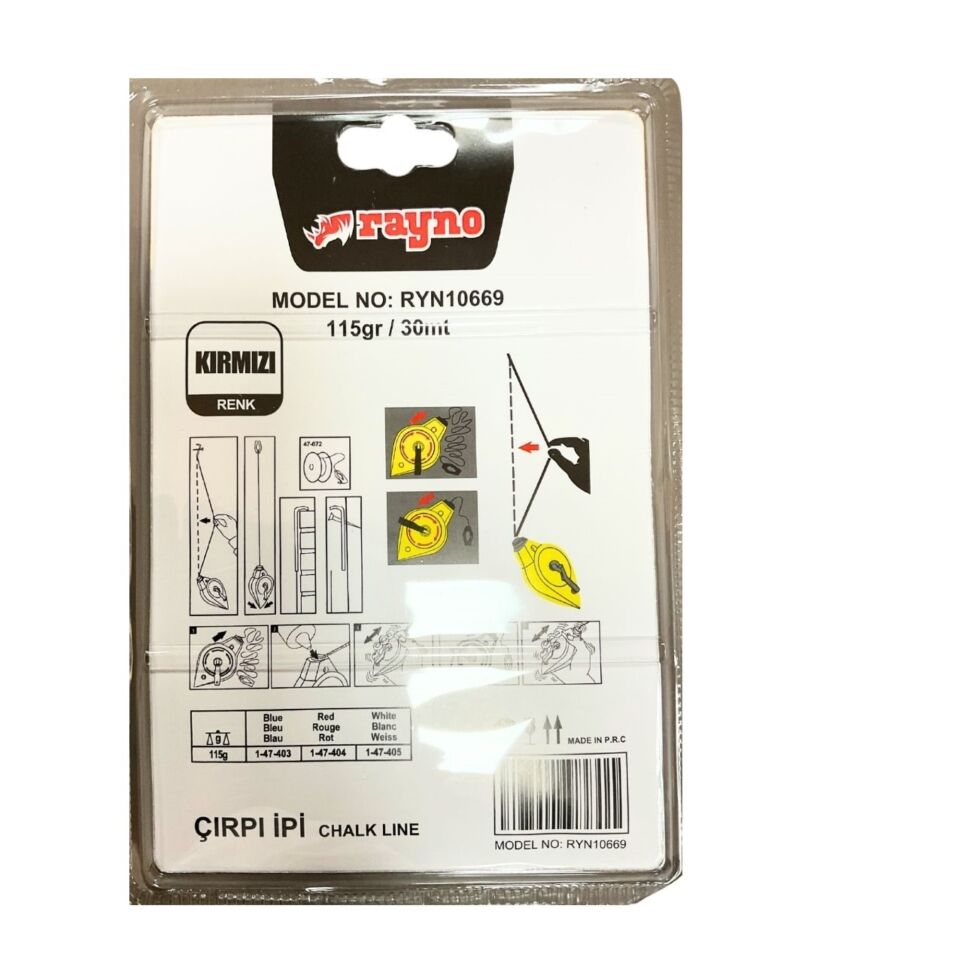 Rayno Boyalı Çırpı İpi Kırmızı Ryn10669 (30 Mt)