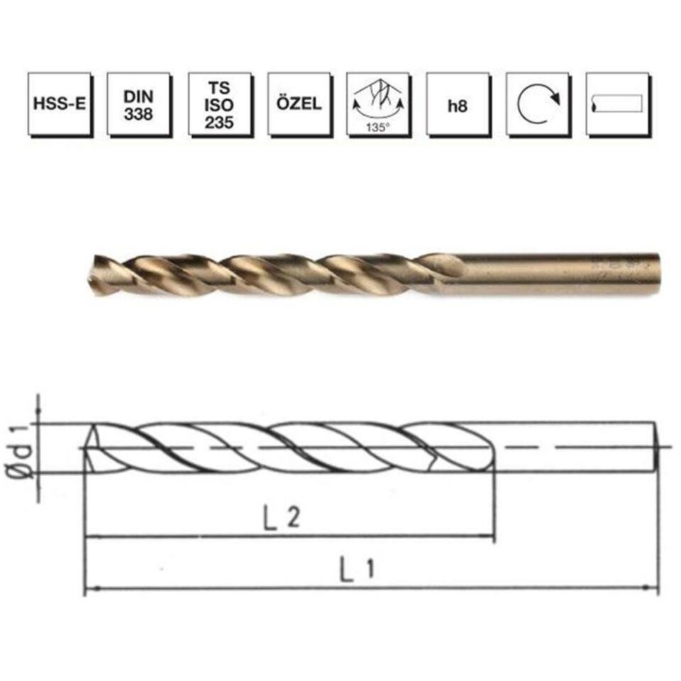 Mte Hss Matkap Ucu Altın Sr Dın338 6.8 Mm 5000680