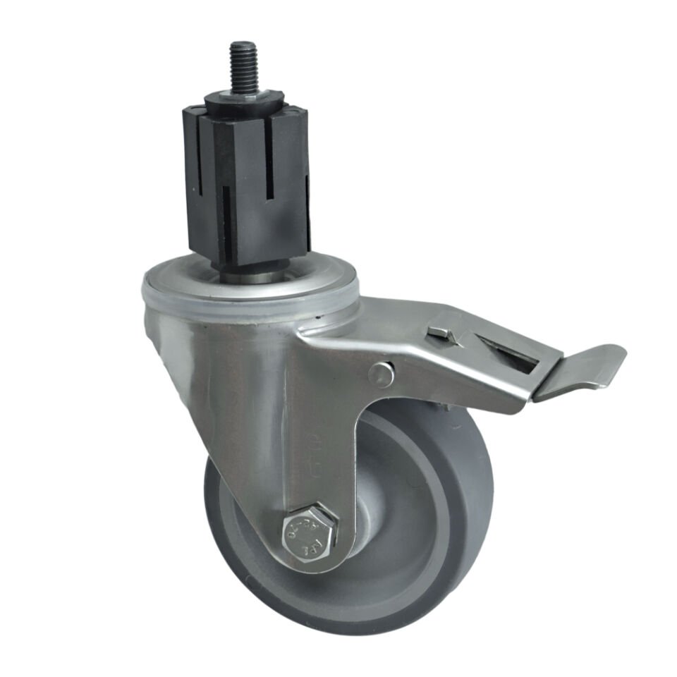 3005 MEB Paslanmaz Çelik (Inox) Teker 125*40Frenli (İnox)