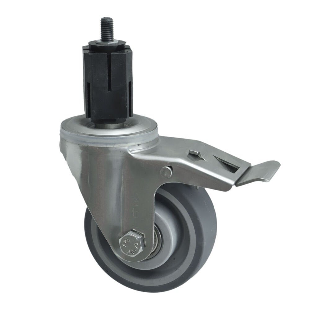 3005 MER Paslanmaz Çelik (Inox) Teker 100*35 Frenli (İnox)