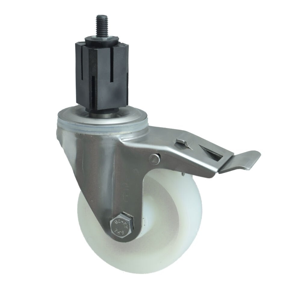 3005 POB Paslanmaz Çelik (Inox) Teker 125*40 Frenli (İnox)